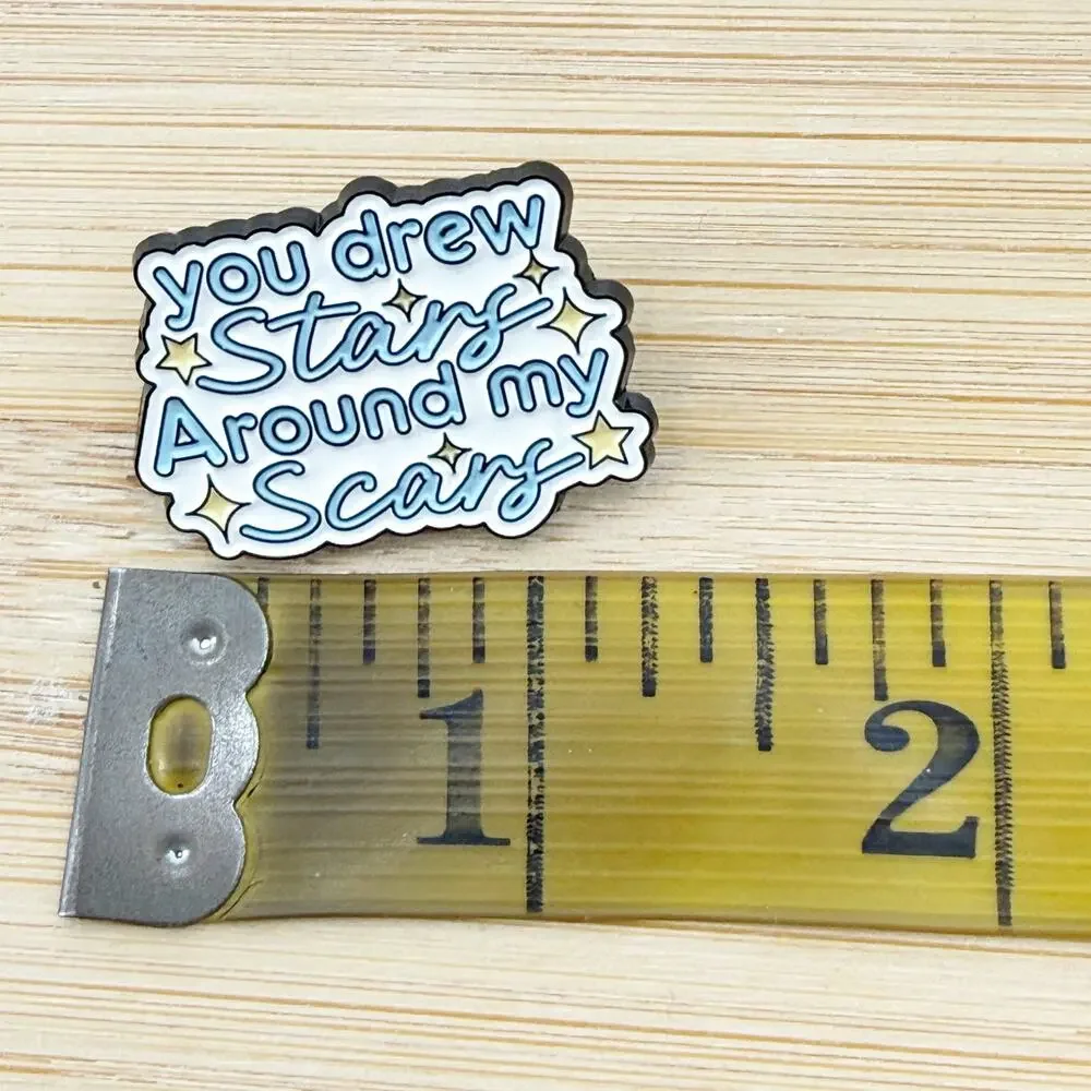 You Drew Stars Around My Scars Enamel Pin - Cardigan - Taylor Swift Folklore